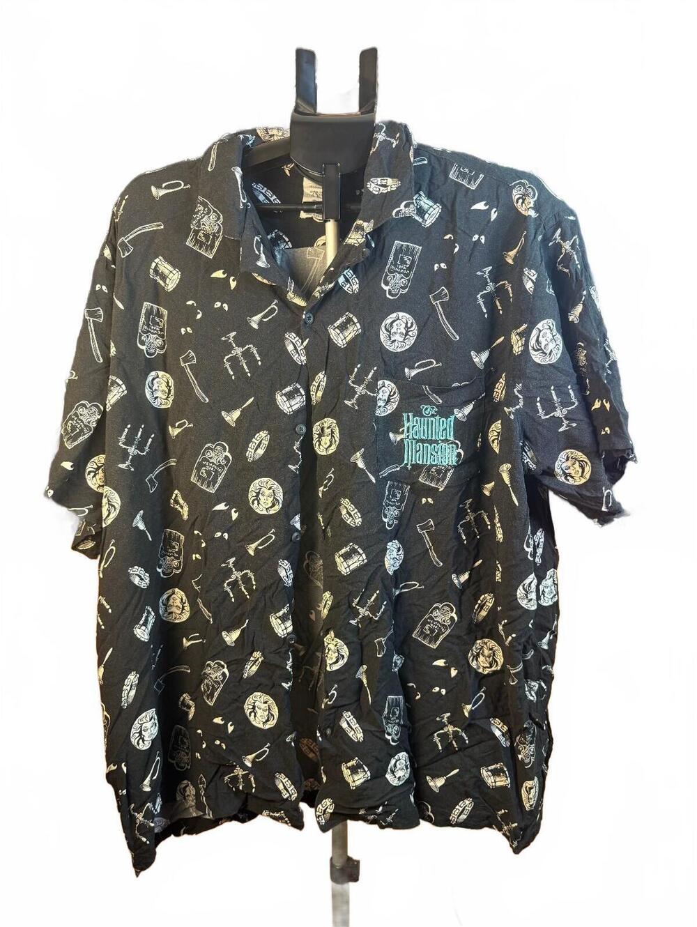 Disney Haunted Mansion Black Button-Up Shirt sz 3XL XXXL
